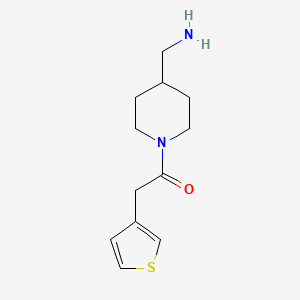 molecular formula C12H18N2OS B1464850 1-[4-(Aminomethyl)piperidin-1-yl]-2-(thiophen-3-yl)ethan-1-one CAS No. 1251270-75-3