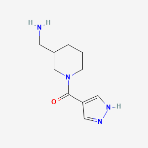 molecular formula C10H16N4O B1464854 [1-(1H-pyrazole-4-carbonyl)piperidin-3-yl]methanamine CAS No. 1250969-63-1