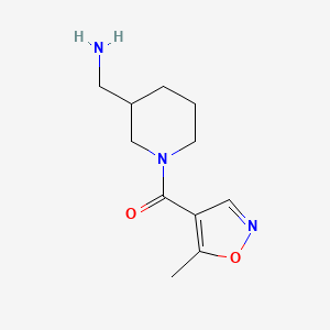 molecular formula C11H17N3O2 B1464858 [1-(5-Methyl-1,2-oxazole-4-carbonyl)piperidin-3-yl]methanamine CAS No. 1249827-35-7