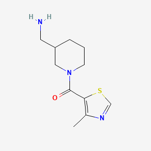 molecular formula C11H17N3OS B1464859 [1-(4-Methyl-1,3-thiazole-5-carbonyl)piperidin-3-yl]methanamine CAS No. 1247484-94-1
