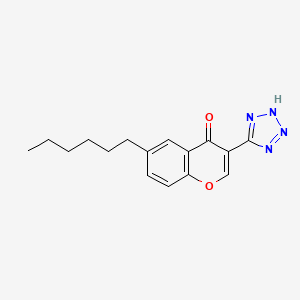 6-Hexyl-3-(2H-tetrazol-5-yl)-4H-1-benzopyran-4-one