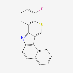 molecular formula C19H10FNS B14648638 Benzo(e)(1)benzothiopyrano(4,3-b)indole, 4-fluoro- CAS No. 52831-68-2