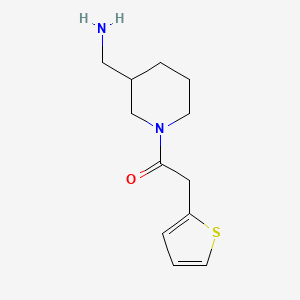 molecular formula C12H18N2OS B1464865 1-[3-(Aminomethyl)piperidin-1-yl]-2-(thiophen-2-yl)ethan-1-one CAS No. 1018554-65-8