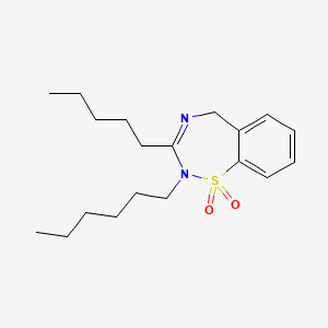 2,5-Dihydro-2-hexyl-3-pentyl-1,2,4-benzothiadiazepine 1,1-dioxide