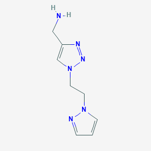 molecular formula C8H12N6 B1464883 {1-[2-(1H-pyrazol-1-yl)ethyl]-1H-1,2,3-triazol-4-yl}methanamine CAS No. 1247106-82-6