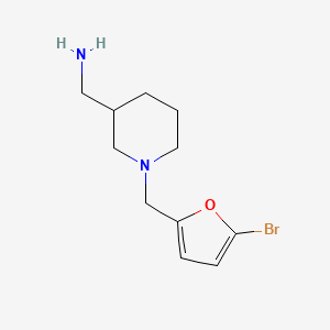 {1-[(5-Bromofuran-2-yl)methyl]piperidin-3-yl}methanamine