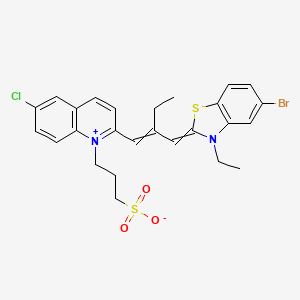 2-(2-((5-Bromo-3-ethyl-3H-benzothiazol-2-ylidene)methyl)but-1-enyl)-6-chloro-1-(3-sulphonatopropyl)quinolinium