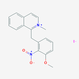 molecular formula C18H17IN2O3 B14649042 1-[(3-Methoxy-2-nitrophenyl)methyl]-2-methylisoquinolin-2-ium iodide CAS No. 53159-83-4