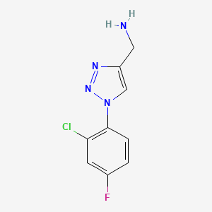 molecular formula C9H8ClFN4 B1464908 [1-(2-chloro-4-fluorophenyl)-1H-1,2,3-triazol-4-yl]methanamine CAS No. 1251388-28-9