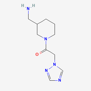 molecular formula C10H17N5O B1464922 1-(3-(氨甲基)哌啶-1-基)-2-(1H-1,2,4-三唑-1-基)乙烷-1-酮 CAS No. 1249544-16-8