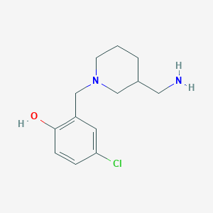 molecular formula C13H19ClN2O B1464934 2-{[3-(Aminomethyl)piperidin-1-yl]methyl}-4-chlorophenol CAS No. 1282139-34-7