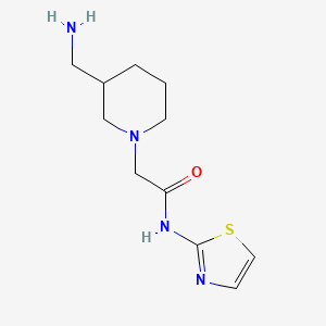 molecular formula C11H18N4OS B1464938 2-[3-(Aminomethyl)piperidin-1-yl]-N-(1,3-Thiazol-2-yl)acetamid CAS No. 1283346-32-6