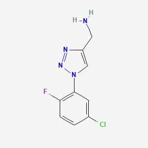 molecular formula C9H8ClFN4 B1464943 [1-(5-氯-2-氟苯基)-1H-1,2,3-三唑-4-基]甲胺 CAS No. 1247489-06-0