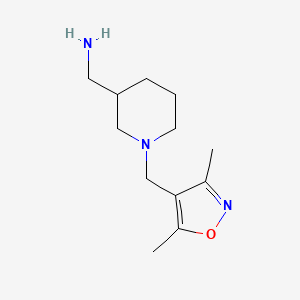 molecular formula C12H21N3O B1464958 {1-[(3,5-二甲基-1,2-恶唑-4-基)甲基]哌啶-3-基}甲胺 CAS No. 1250525-98-4