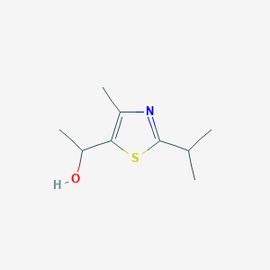 molecular formula C9H15NOS B1464959 1-[4-Methyl-2-(propan-2-yl)-1,3-thiazol-5-yl]ethan-1-ol CAS No. 1250760-22-5