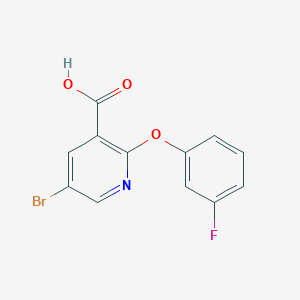 molecular formula C12H7BrFNO3 B1464961 5-Bromo-2-(3-fluorophenoxy)-nicotinic acid CAS No. 1454924-87-8