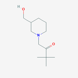 molecular formula C12H23NO2 B1464968 1-[3-(Hydroxymethyl)piperidin-1-yl]-3,3-dimethylbutan-2-one CAS No. 1251312-04-5