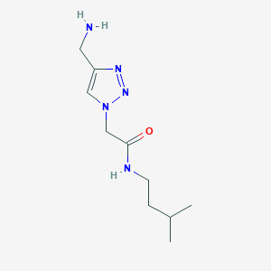 molecular formula C10H19N5O B1464976 2-[4-(aminomethyl)-1H-1,2,3-triazol-1-yl]-N-(3-methylbutyl)acetamide CAS No. 1249624-12-1