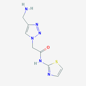 molecular formula C8H10N6OS B1464982 2-[4-(氨甲基)-1H-1,2,3-三唑-1-基]-N-(1,3-噻唑-2-基)乙酰胺 CAS No. 1250196-87-2
