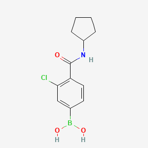 molecular formula C12H15BClNO3 B1464985 (3-Chloro-4-(cyclopentylcarbamoyl)phenyl)boronic acid CAS No. 957061-19-7