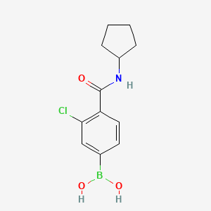 molecular formula C12H15BClNO3 B1464985 (3-Chlor-4-(Cyclopentylcarbamoyl)phenyl)boronsäure CAS No. 957061-19-7