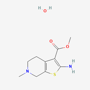 molecular formula C10H16N2O3S B1464988 2-氨基-6-甲基-4,5,6,7-四氢噻吩并[2,3-c]吡啶-3-甲酸甲酯水合物 CAS No. 449778-52-3