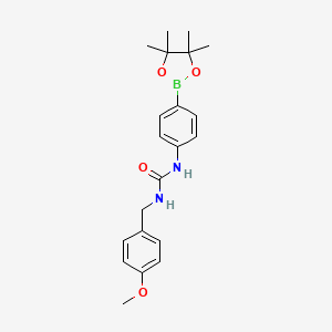 molecular formula C21H27BN2O4 B1464993 1-(4-甲氧基苄基)-3-(4-(4,4,5,5-四甲基-1,3,2-二氧杂硼环-2-基)苯基)脲 CAS No. 874298-21-2