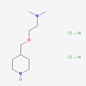 molecular formula C10H24Cl2N2O B1464998 n,n-二甲基-2-(4-哌啶基甲氧基)-1-乙胺二盐酸盐 CAS No. 1185301-23-8