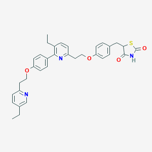 molecular formula C34H35N3O4S B146500 5-[[4-[2-[5-乙基-6-[4-[2-(5-乙基吡啶-2-基)乙氧基]苯基]吡啶-2-基]乙氧基]苯基]甲基]-1,3-噻唑烷-2,4-二酮 CAS No. 669716-56-7