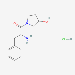 molecular formula C13H19ClN2O2 B1465021 2-氨基-1-(3-羟基-1-吡咯烷基)-3-苯基-1-丙酮盐酸盐 CAS No. 1236272-34-6