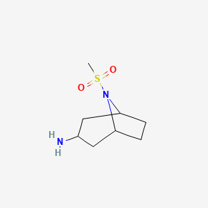 molecular formula C8H16N2O2S B1465023 8-(甲基磺酰基)-8-氮杂双环[3.2.1]辛烷-3-胺 CAS No. 1249024-78-9