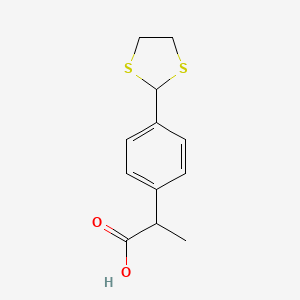 2-[4-(1,3-Dithiolan-2-yl)phenyl]propanoic acid