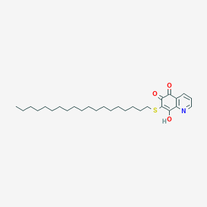 molecular formula C28H43NO3S B14650642 6-Hydroxy-7-nonadecylmercapto-5,8-quinolindione CAS No. 53193-63-8