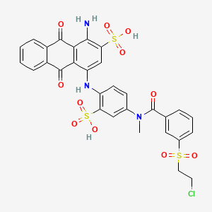 1-Amino-4-((4-((3-((2-chloroethyl)sulphonyl)benzoyl)methylamino)-2-sulphophenyl)amino)-9,10-dihydro-9,10-dioxoanthracene-2-sulphonicacid