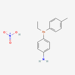 molecular formula C15H19AsN2O3 B14650705 4-[Ethyl-(4-methylphenyl)arsanyl]aniline;nitric acid CAS No. 51909-45-6