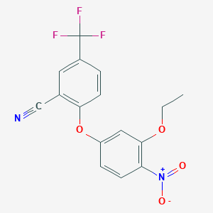 molecular formula C16H11F3N2O4 B14650783 2-(3-Ethoxy-4-nitrophenoxy)-5-(trifluoromethyl)benzonitrile CAS No. 50594-38-2