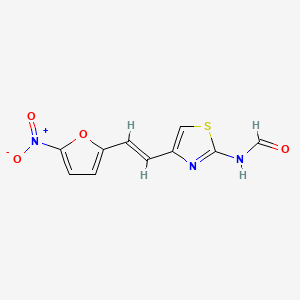 molecular formula C10H7N3O4S B14650796 N-(4-(2-(5-Nitro-2-furanyl)ethenyl)-2-thiazolyl)formamide CAS No. 53757-30-5