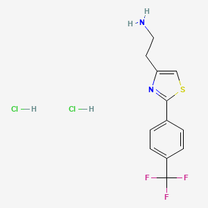 molecular formula C12H13Cl2F3N2S B1465083 (2-{2-[4-(三氟甲基)苯基]-1,3-噻唑-4-基}乙基)胺二盐酸盐 CAS No. 1332531-22-2