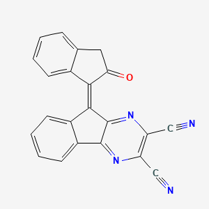 molecular formula C22H10N4O B14650850 9H-Indeno[1,2-b]pyrazine-2,3-dicarbonitrile, 9-(2,3-dihydro-2-oxo-1H-inden-1-ylidene)- CAS No. 52197-19-0