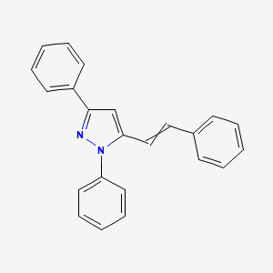 molecular formula C23H18N2 B14650888 1,3-Diphenyl-5-(2-phenylethenyl)-1H-pyrazole CAS No. 54006-59-6