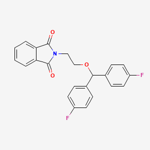 molecular formula C23H17F2NO3 B14650953 2-{2-[Bis(4-fluorophenyl)methoxy]ethyl}-1H-isoindole-1,3(2H)-dione CAS No. 50499-52-0