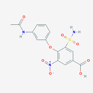 molecular formula C15H13N3O8S B14650978 4-(3-Acetamidophenoxy)-3-nitro-5-sulfamoylbenzoic acid CAS No. 53136-73-5