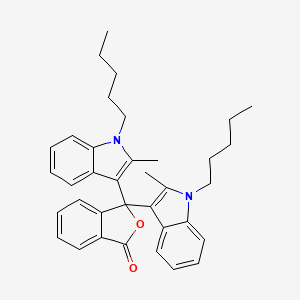 molecular formula C36H40N2O2 B14650984 3,3-Bis(2-methyl-1-pentyl-1H-indol-3-yl)-2-benzofuran-1(3H)-one CAS No. 50292-92-7