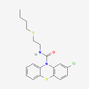 molecular formula C19H21ClN2OS2 B14650996 10H-Phenothiazine-10-carboxamide, N-(2-(butylthio)ethyl)-2-chloro- CAS No. 53056-67-0