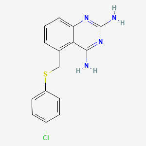 5-[[p-Chlorophenyl]thio]methyl-2,4-diaminoquinazoline