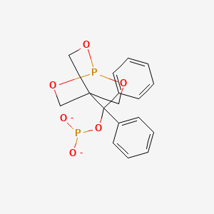 molecular formula C17H16O6P2-2 B14651143 [Diphenyl(2,6,7-trioxa-1-phosphabicyclo[2.2.2]octan-4-yl)methyl] phosphite CAS No. 42022-83-3