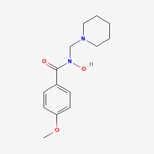 molecular formula C14H20N2O3 B14651162 Benzohydroxamic acid, 4-methoxy-N-piperidinomethyl- CAS No. 40890-90-2