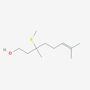 molecular formula C11H22OS B14651189 3,7-Dimethyl-3-(methylsulfanyl)oct-6-EN-1-OL CAS No. 51755-79-4