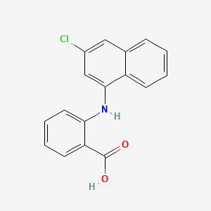 molecular formula C17H12ClNO2 B14651225 Benzoic acid, 2-((3-chloro-1-naphthalenyl)amino)- CAS No. 51671-05-7