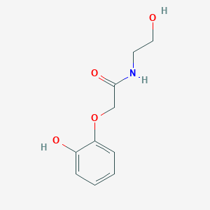 molecular formula C10H13NO4 B14651265 N-(2-hydroxyethyl)-2-(2-hydroxyphenoxy)acetamide CAS No. 52093-47-7